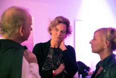11. Silke Spahr, Geschaeftsfuehrerin des Bundesverband Filmschnitt, im Gespraech mit Andreas Fueser und Katharina Blum