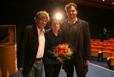 21. Regisseur Andres Veiel, Ehreneditorin Inge Schneider und Kurator Werner Busch